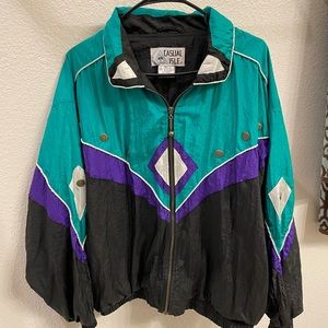 Vintage 80’s, 90’s Windbreaker in Teal and Purple
